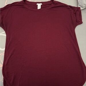 Matty M Short Sleeve Burgundy Tee
